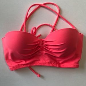 PINK corset back bikini top